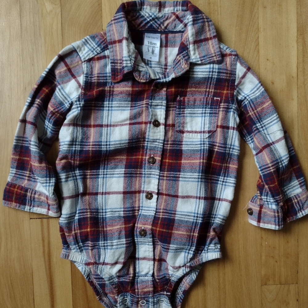 BOGO Carter's Plaid 18M Button Up Bodysuit